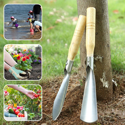 Grove Gardening Tools Set | Stainless Steel Weeding Shovel, Trowel, Rake - Hartwella