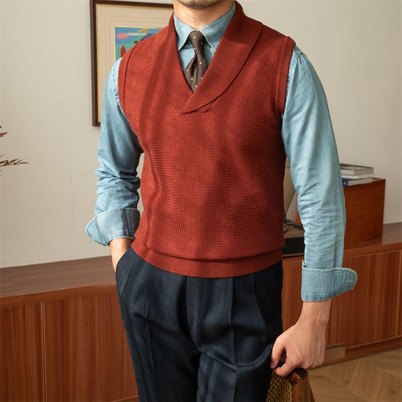 Grove Knitted Vest | V-Neck, Cozy Polyester - Hartwella