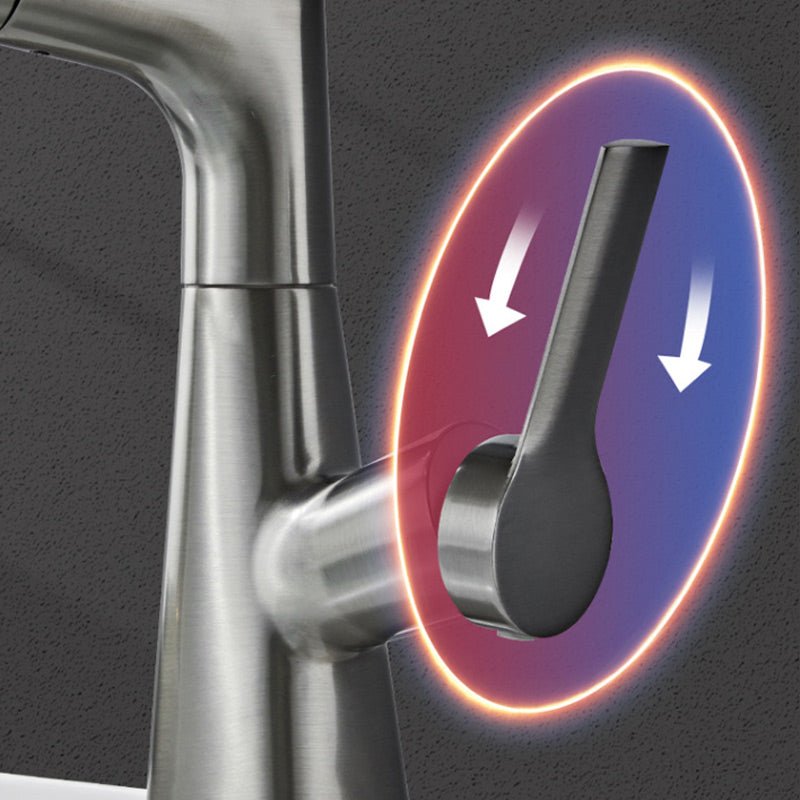 Haven Bathroom Faucet | Pull-Out Sprayer, 360-Degree Swivel, Gunmetal Gray Finish - Hartwella