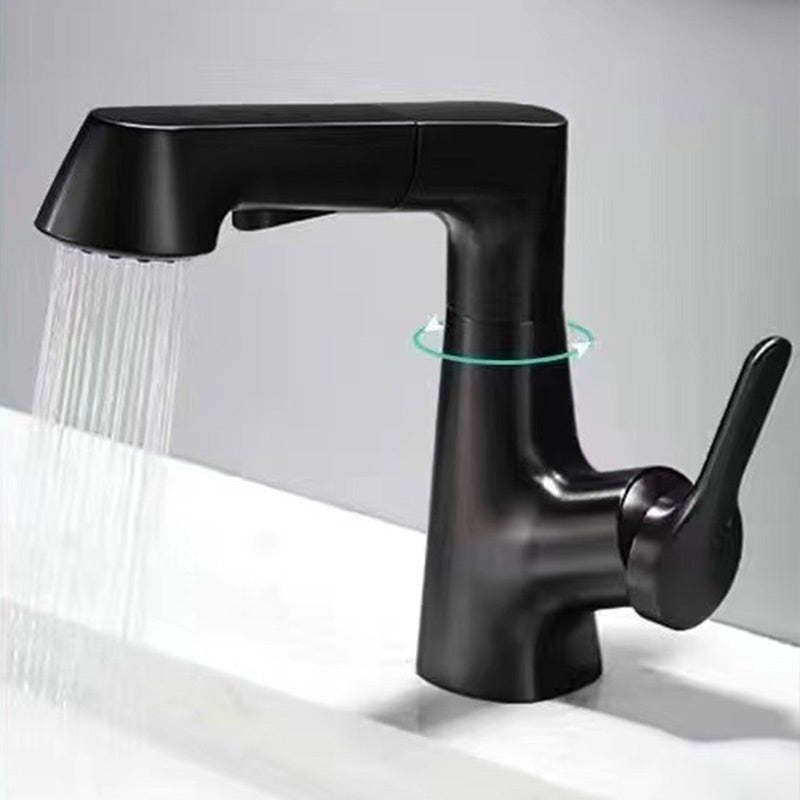 Haven Bathroom Faucet | Pull-Out Sprayer, 360-Degree Swivel, Gunmetal Gray Finish - Hartwella