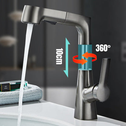 Haven Bathroom Faucet | Pull-Out Sprayer, 360-Degree Swivel, Gunmetal Gray Finish - Hartwella