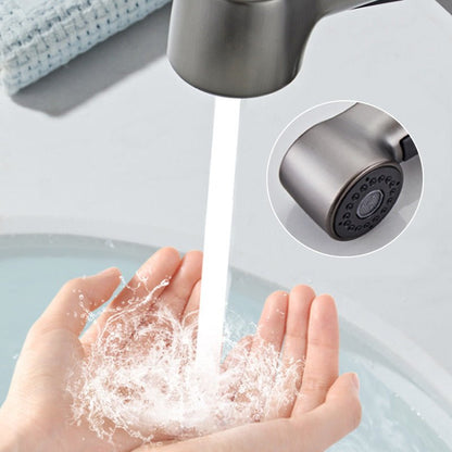 Haven Bathroom Faucet | Pull-Out Sprayer, 360-Degree Swivel, Gunmetal Gray Finish - Hartwella