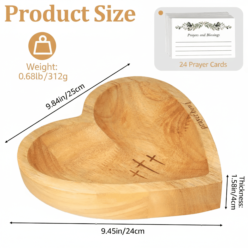 Haven Heart Bowl | Handcrafted Wooden Prayer Vessel - Hartwella