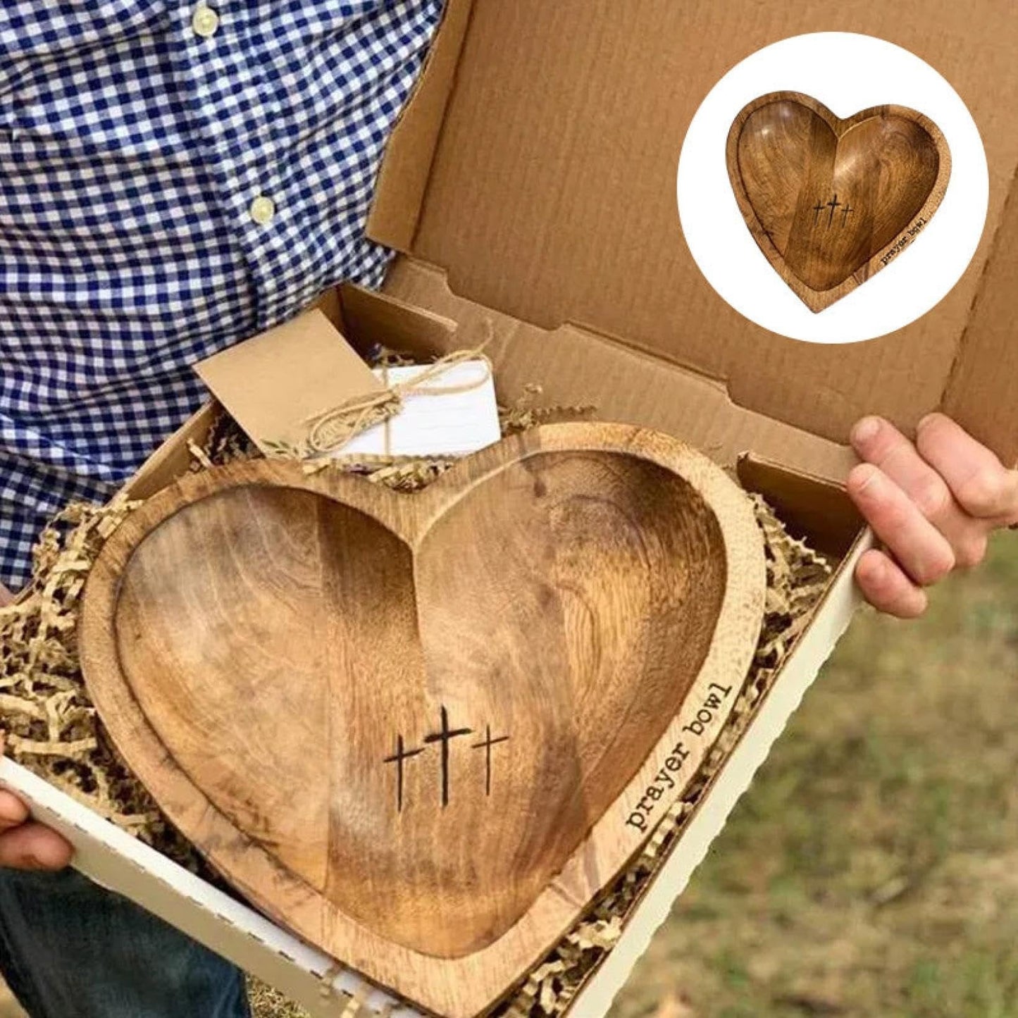 Haven Heart Bowl | Handcrafted Wooden Prayer Vessel - Hartwella