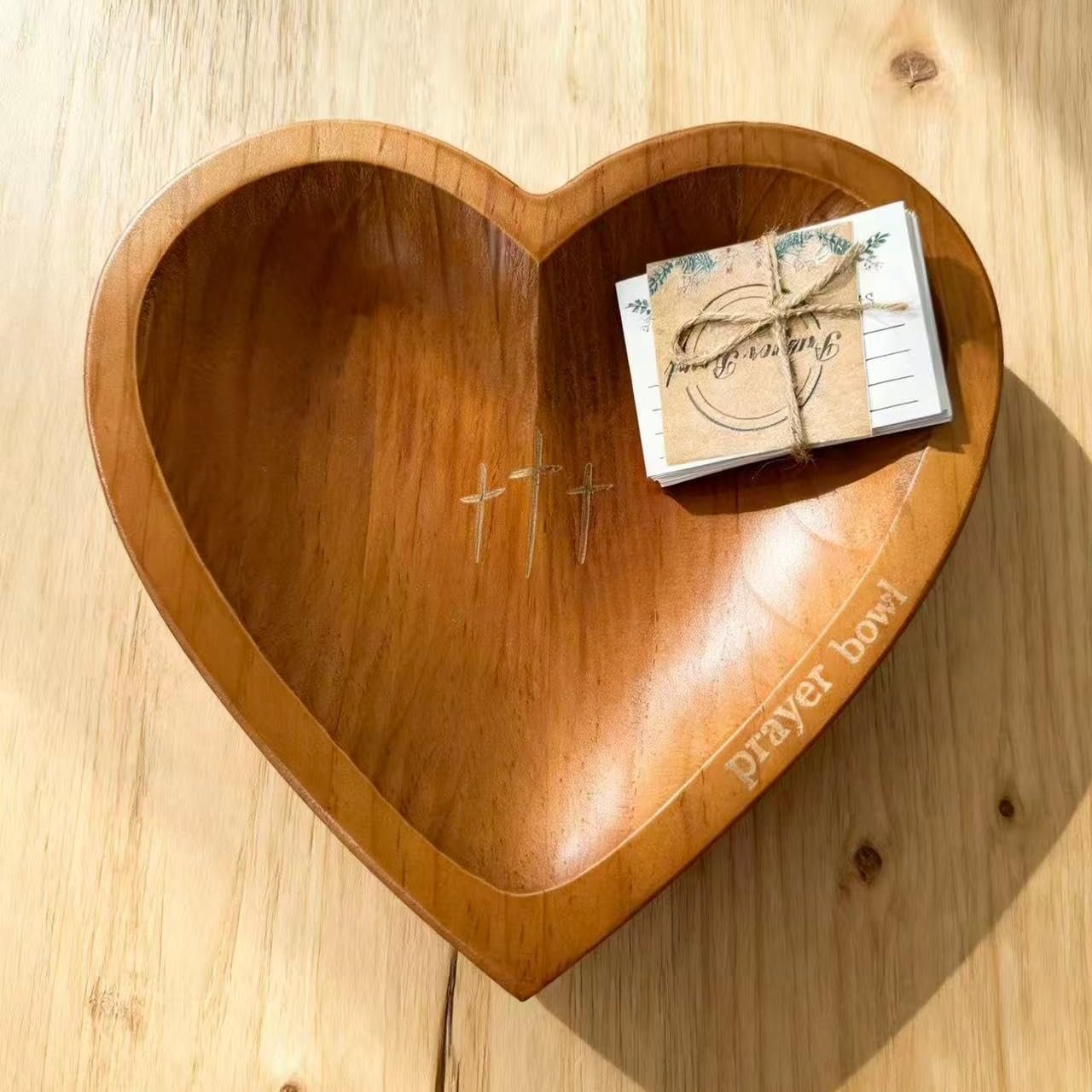 Haven Heart Bowl | Handcrafted Wooden Prayer Vessel - Hartwella