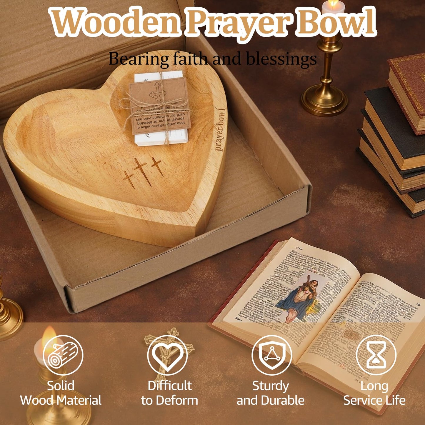 Haven Heart Bowl | Handcrafted Wooden Prayer Vessel - Hartwella