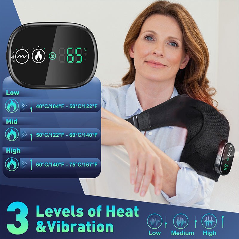 Haven Heated Shoulder Brace | Adjustable Vibration Massage Support - Hartwella