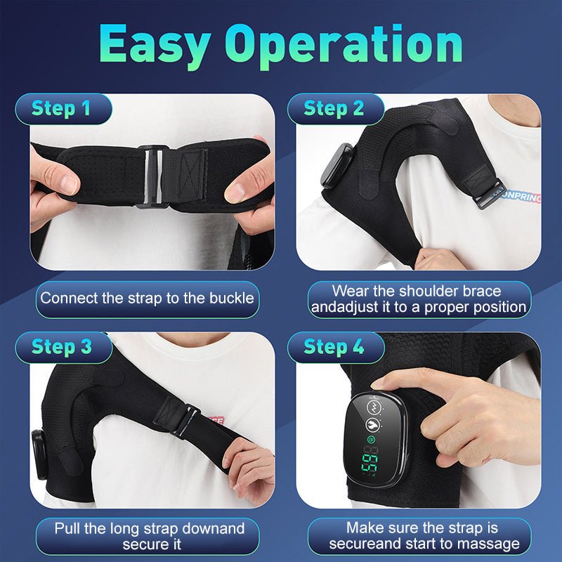 Haven Heated Shoulder Brace | Adjustable Vibration Massage Support - Hartwella