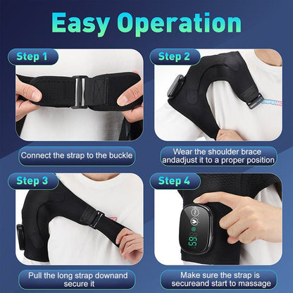 Haven Heated Shoulder Brace | Adjustable Vibration Massage Support - Hartwella