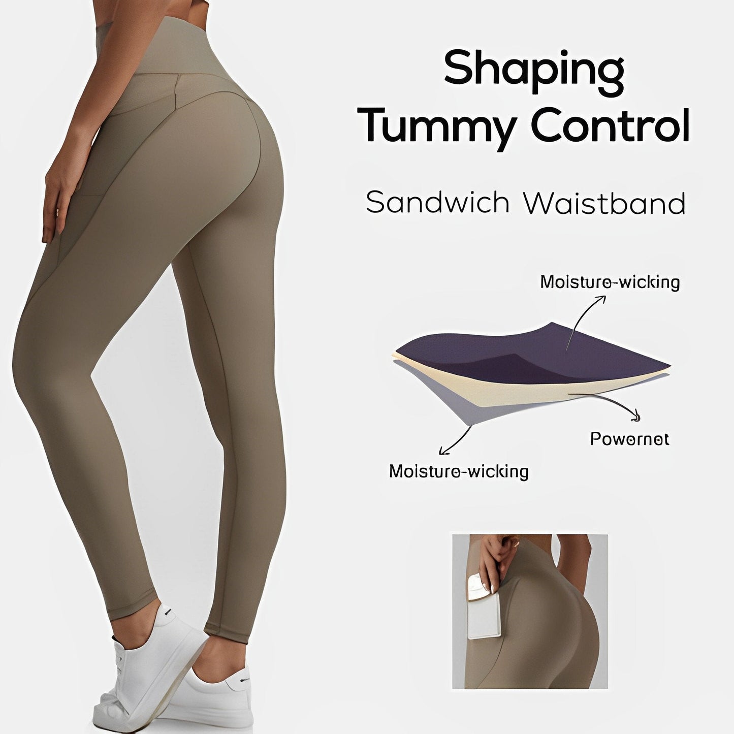 Haven High Waisted Leggings | Tummy Control, Side Pockets - Hartwella