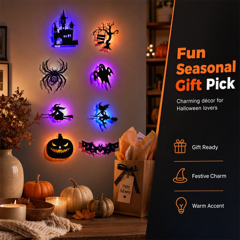 Havoc Glow Wall Decals | Halloween Themed, Glow-in-the-Dark, Peel-and-Stick - Hartwella
