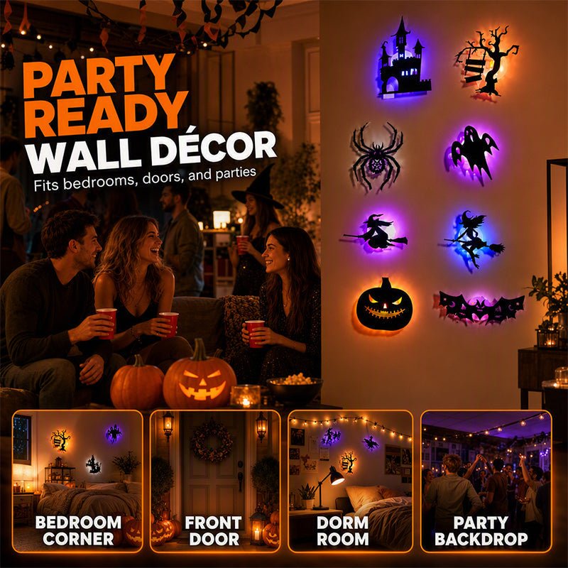 Havoc Glow Wall Decals | Halloween Themed, Glow-in-the-Dark, Peel-and-Stick - Hartwella