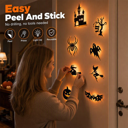 Havoc Glow Wall Decals | Halloween Themed, Glow-in-the-Dark, Peel-and-Stick - Hartwella