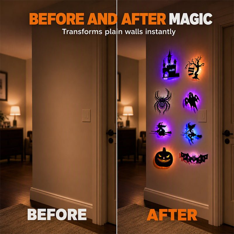 Havoc Glow Wall Decals | Halloween Themed, Glow-in-the-Dark, Peel-and-Stick - Hartwella