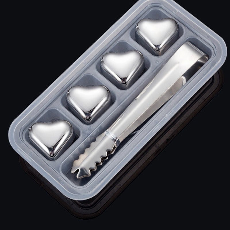 Hearthstone Ice Cubes Set | Stainless Steel, Reusable, Heart - Shaped - Hartwella