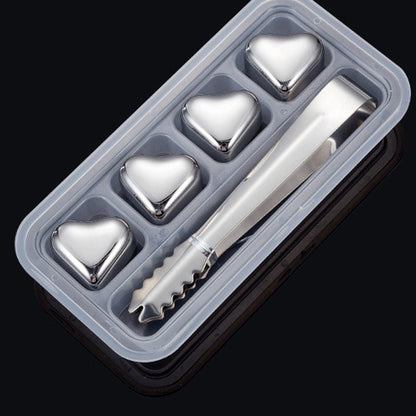 Hearthstone Ice Cubes Set | Stainless Steel, Reusable, Heart - Shaped - Hartwella