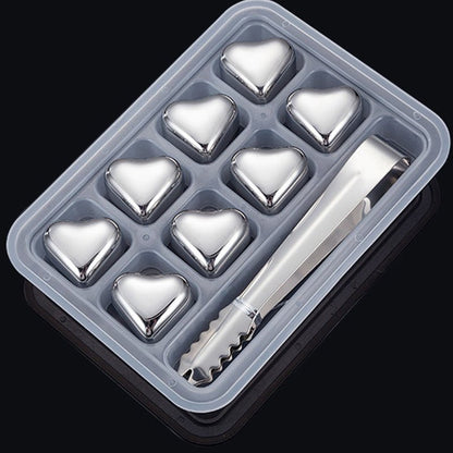 Hearthstone Ice Cubes Set | Stainless Steel, Reusable, Heart - Shaped - Hartwella