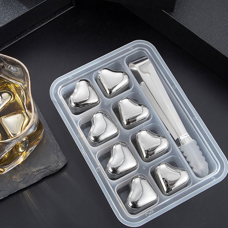 Hearthstone Ice Cubes Set | Stainless Steel, Reusable, Heart - Shaped - Hartwella