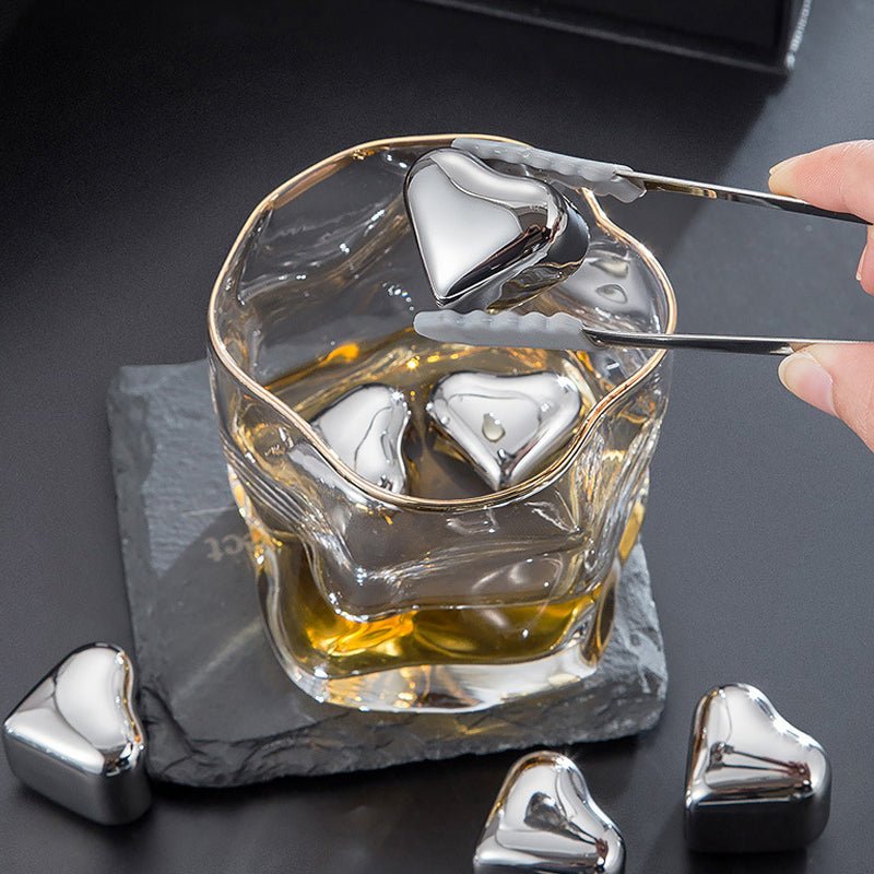 Hearthstone Ice Cubes Set | Stainless Steel, Reusable, Heart - Shaped - Hartwella