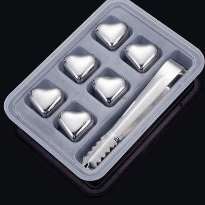 Hearthstone Ice Cubes Set | Stainless Steel, Reusable, Heart - Shaped - Hartwella