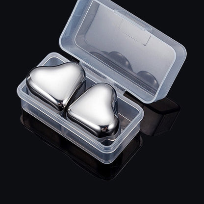 Hearthstone Ice Cubes Set | Stainless Steel, Reusable, Heart - Shaped - Hartwella