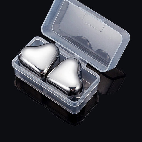 Hearthstone Ice Cubes Set | Stainless Steel, Reusable, Heart - Shaped - Hartwella