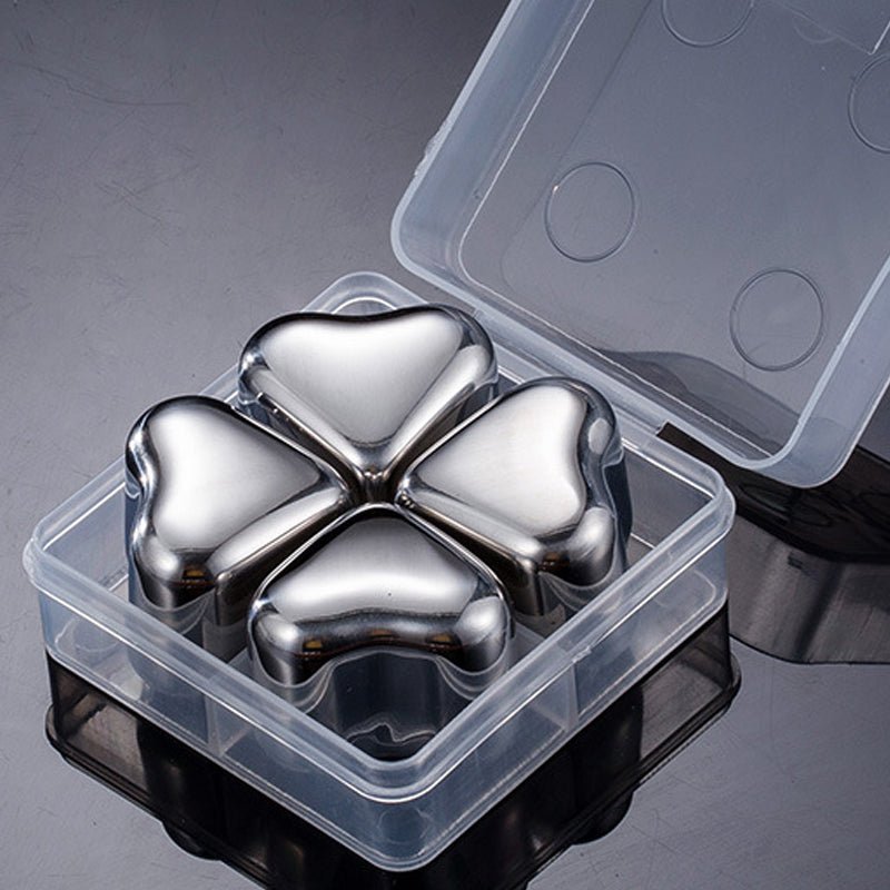 Hearthstone Ice Cubes Set | Stainless Steel, Reusable, Heart - Shaped - Hartwella