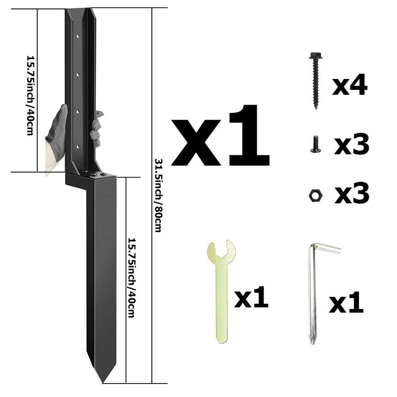 Hercules Fence Post Repair Kit | Heavy-Duty Steel, No-Dig Installation - Hartwella