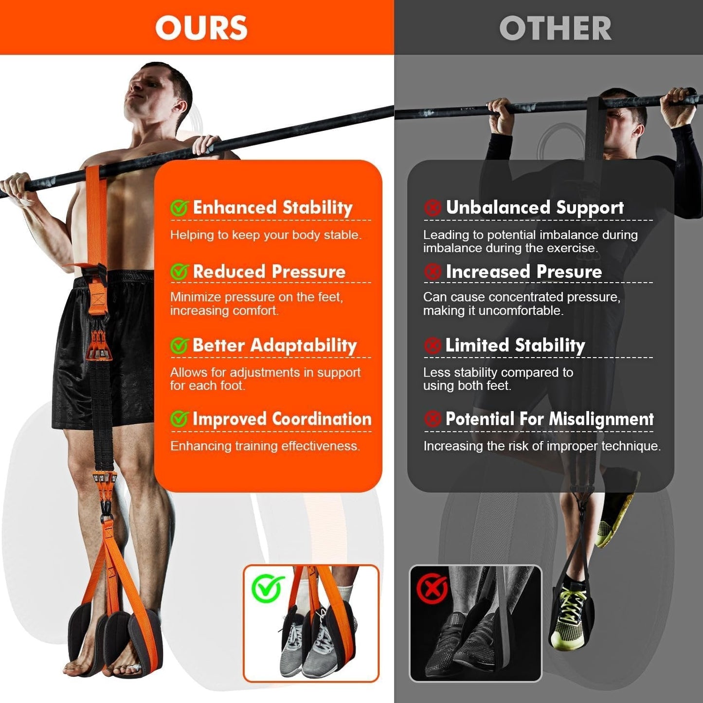 Hercules Pull Up Assist Band | Heavy - Duty, Dual - Foot Design for Assisted Pull Ups - Hartwella