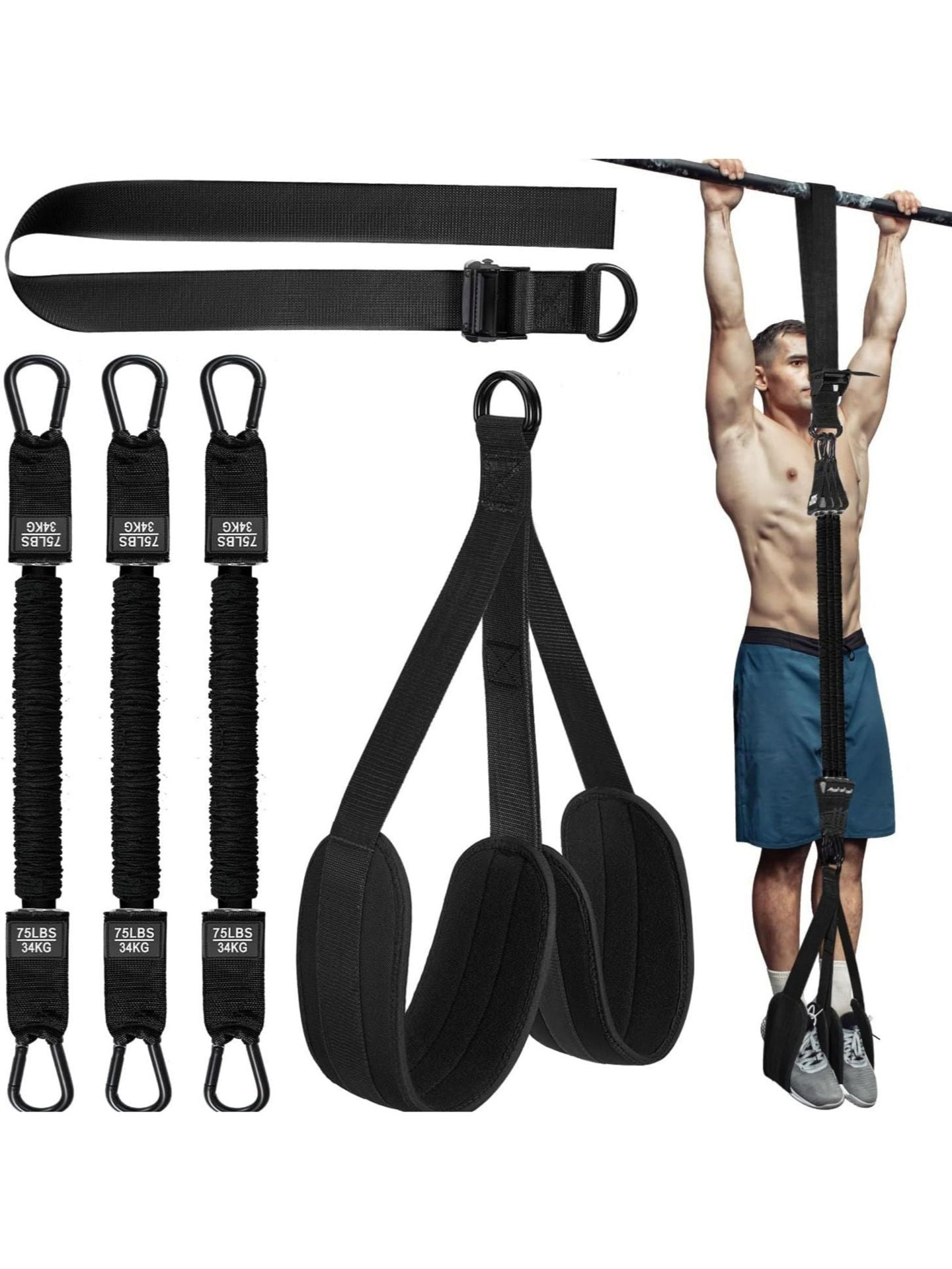 Hercules Pull Up Assist Band | Heavy - Duty, Dual - Foot Design for Assisted Pull Ups - Hartwella