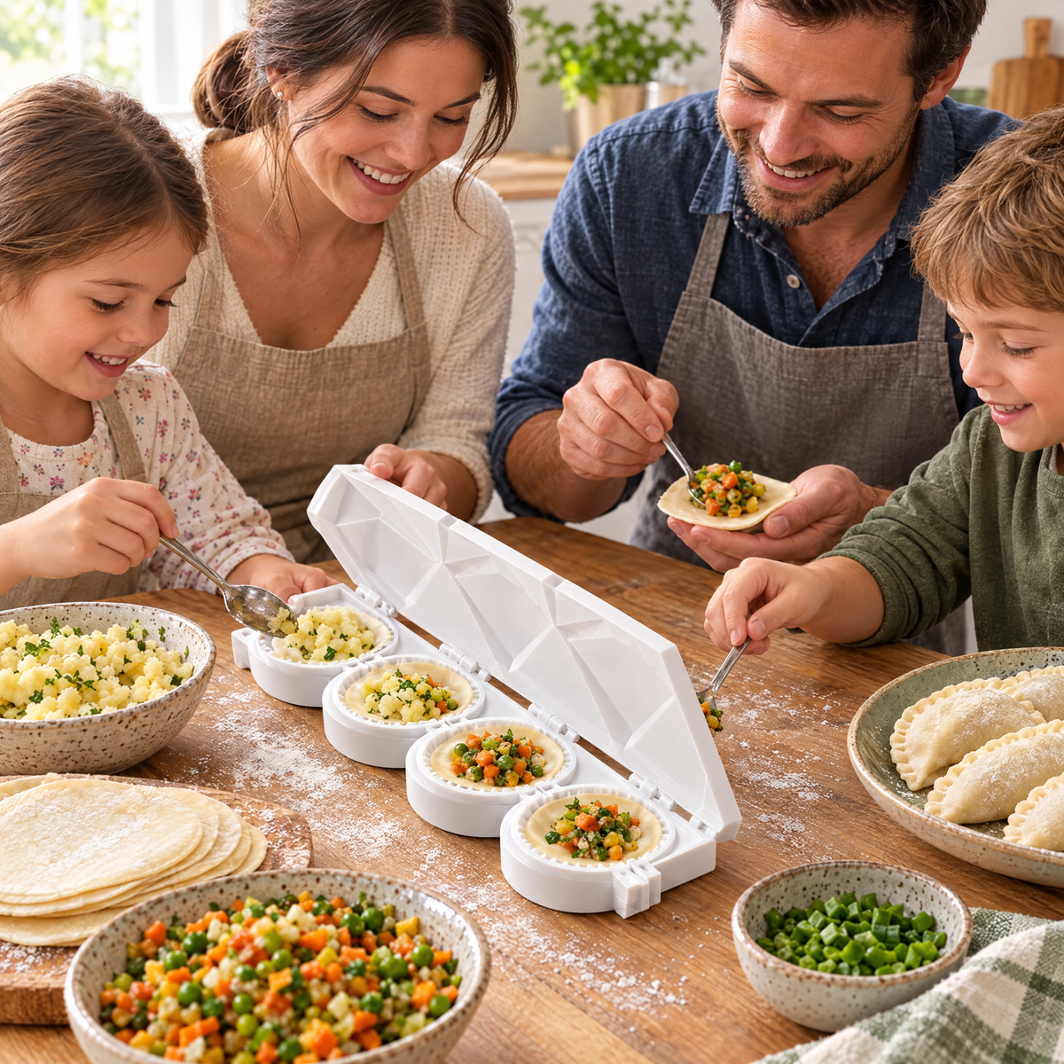 Crimpo™ 4-Cup Dumpling Press