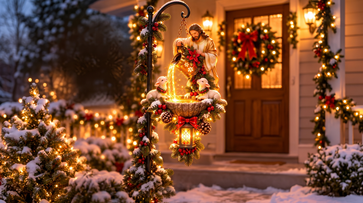 Luminel™ Lighted Hanging Christmas Fountain