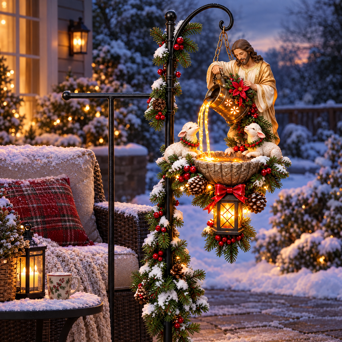 Luminel™ Lighted Hanging Christmas Fountain