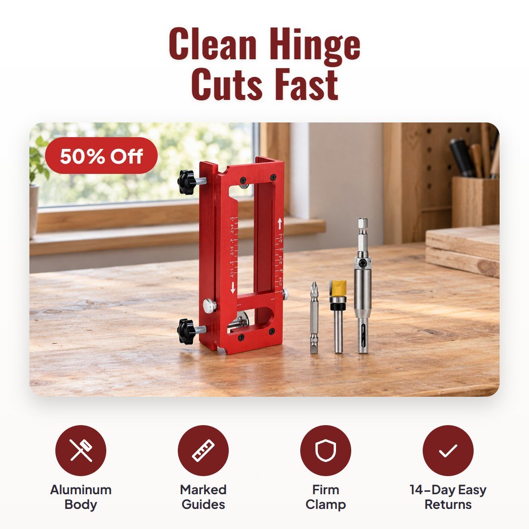 Hingio™ Adjustable Door Hinge Mortise Jig Kit - Hartwella