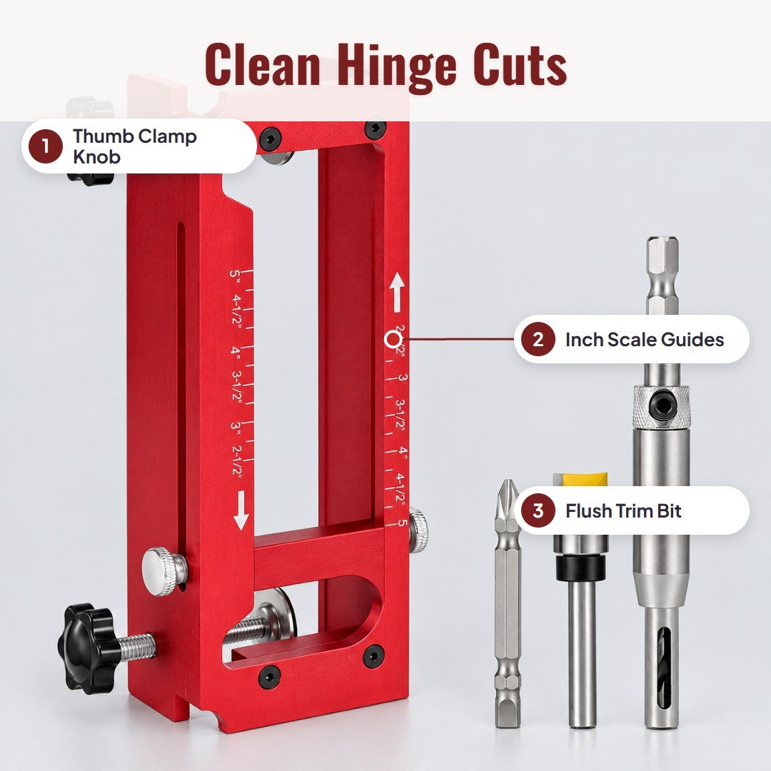 Hingio™ Adjustable Door Hinge Mortise Jig Kit - Hartwella
