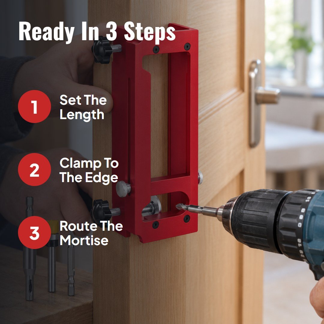 Hingio™ Adjustable Door Hinge Mortise Jig Kit - Hartwella
