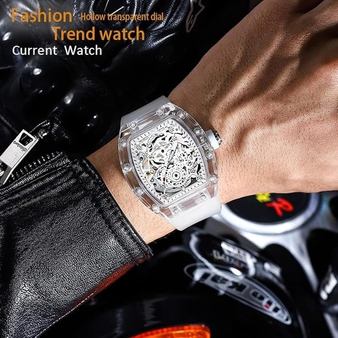 Holo Men's Watch | Translucent Dial, Luminous Function, Water - Resistant - Hartwella