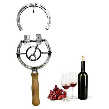 Horsley Wine Bottle Opener | Wall-Mounted Rustic Iron Horseshoe Design - Hartwella