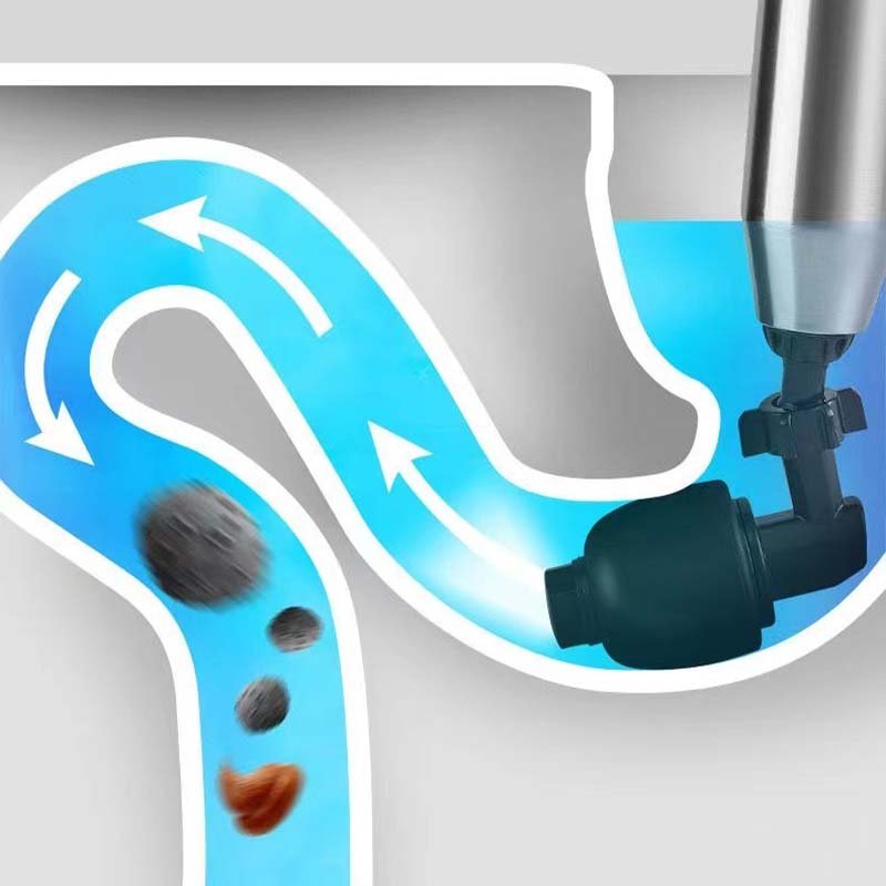 HydraForce Toilet Unclogger | High-Pressure, Flexible Heads, Stainless Steel - Hartwella