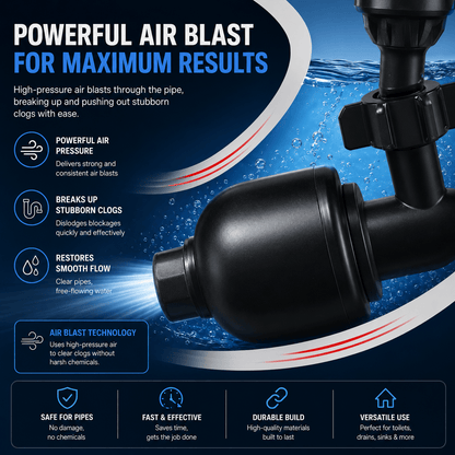 HydroClog Toilet Unclogger | High-Pressure, Durable Stainless Steel - Hartwella