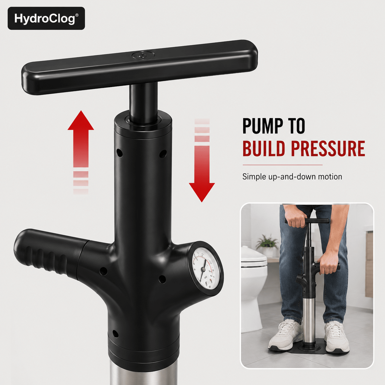 HydroClog Toilet Unclogger | High-Pressure, Durable Stainless Steel - Hartwella