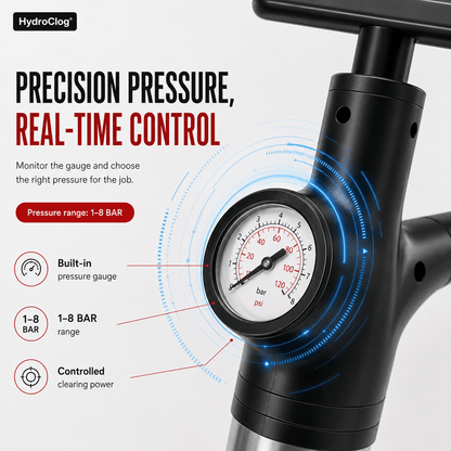HydroClog Toilet Unclogger | High-Pressure, Durable Stainless Steel - Hartwella