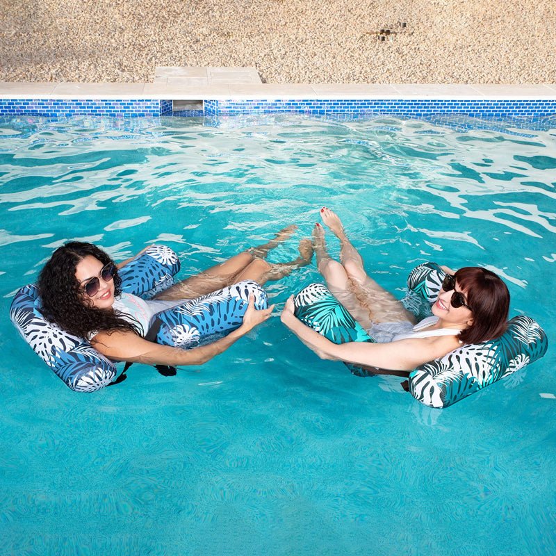 Ivy Inflatable Lounge Chair | Tropical Leaf Design, Lightweight PVC - Hartwella