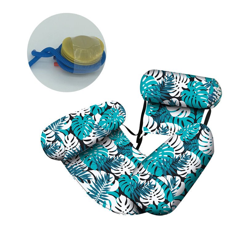 Ivy Inflatable Lounge Chair | Tropical Leaf Design, Lightweight PVC - Hartwella