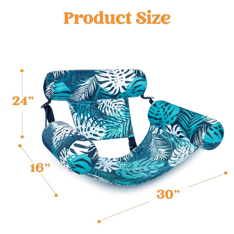 Ivy Inflatable Lounge Chair | Tropical Leaf Design, Lightweight PVC - Hartwella