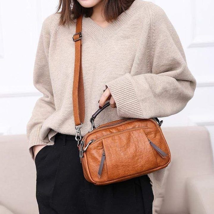 Ivy Multi Pockets Bag | Soft Vegan Leather, Stylish Design - Hartwella