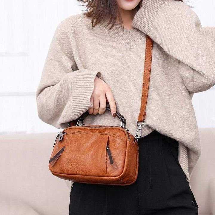 Ivy Multi Pockets Bag | Soft Vegan Leather, Stylish Design - Hartwella