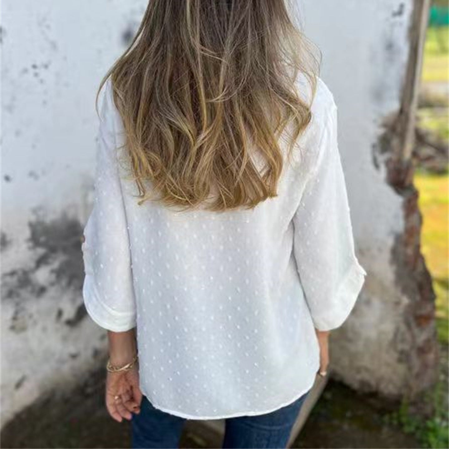 Jade Casual Top | Jacquard Design, Soft Fabric - Hartwella