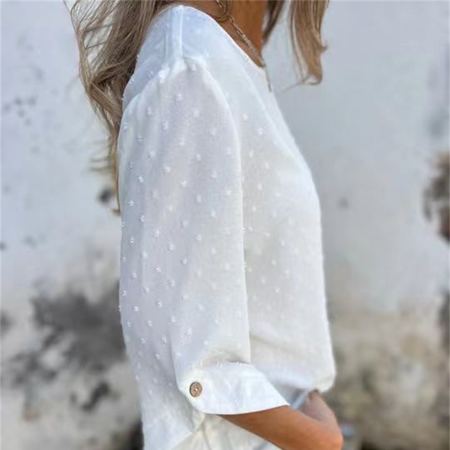 Jade Casual Top | Jacquard Design, Soft Fabric - Hartwella