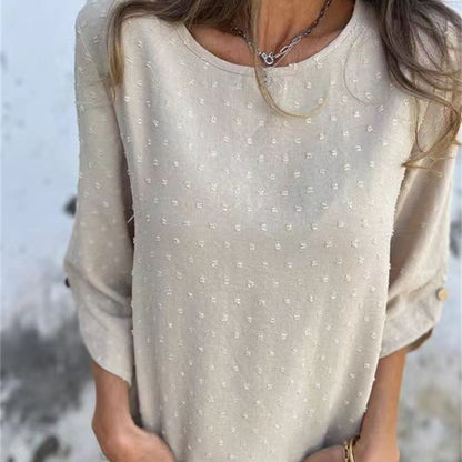 Jade Casual Top | Jacquard Design, Soft Fabric - Hartwella